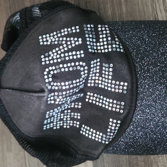 MOM Life Black and Silver Rhinestone Baseball Cap - Picture 2 of 2